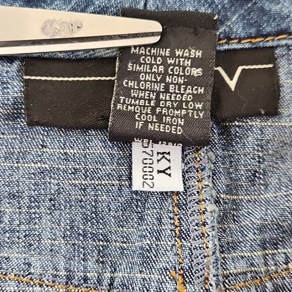 Venezia Denim Skirt Women's Size 18 Stretch Blue Pockets Front Vent EUC LN - Picture 9 of 10